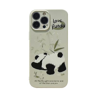 China Shockproof For iPhone 15 14 13 12 11 Pro Max Plus PC Animal Cartoon Panda Mobile Phone Case Cover For iPhone 15 Silicone Case for sale