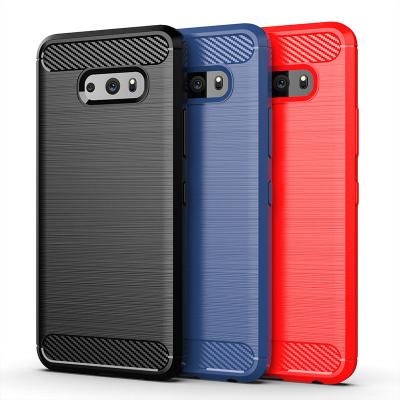 China Shockproof For LG V50S V50 ThinQ Cover Silicone TPU Soft Carbon Fiber Texture Bumper Case Shockproof for sale