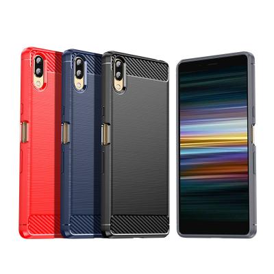 China Bestselling Shockproof For Sony Xperia XZ3 Back Cover Mobile Phone Case Soft Silicone Brushed Carbon Fiber TPU Case for sale