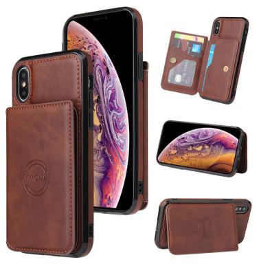 China Custom PU Leather Wallet Cell Phone Case Kickstand Stand Leather Business Shockproof Flip Cover For iPhone 14 pro Max Samsung Case for sale