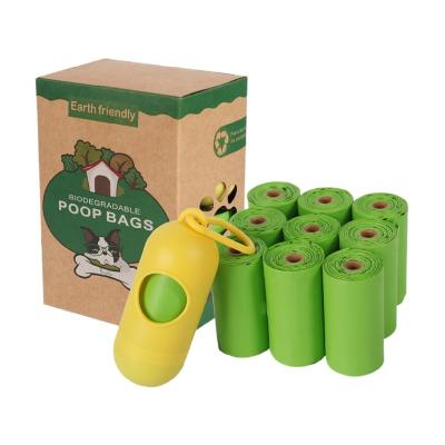 China Viable Waste Degradable Pet Waste Poop Bag Dog Waste Dispenser Bag Pet Clean Pet Poop Bags 6pcs for sale