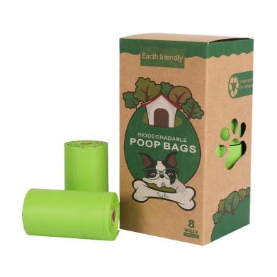 China Sustainable Wholesale Custom Biodegradable Printed Logo PE Box Packed Pet Waste Bags Dog Poop Bags With Dispenser for sale