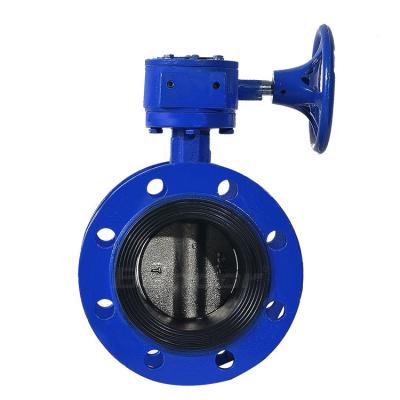 China Easy installation Bundor 2 inch-44 inch iron connection ductile double flanged butterfly valve with gearbox for sale