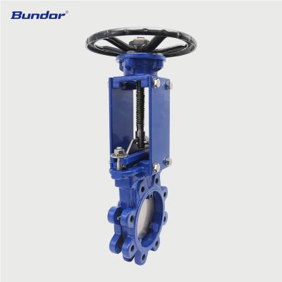 China CE API TS High Efficiency Bundor Professional Manufacturer Knife Gate Valve Manual Hook Type ISO Approved Knife Gate Valve for sale