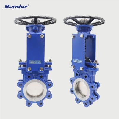 China Bundor DN50-DN400 Slide Knife Gate Valve Hook Type Knife Supported High Efficiency Gate Valve for sale