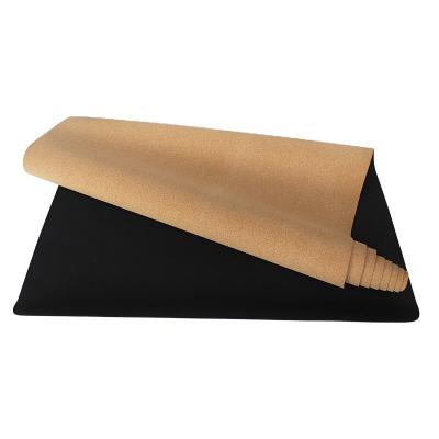 China Custom Logo Eco-Friendly Cork Yoga Mat Eco-Friendly With Natural Rubber Bottom For Hot Yoga Fitness for sale