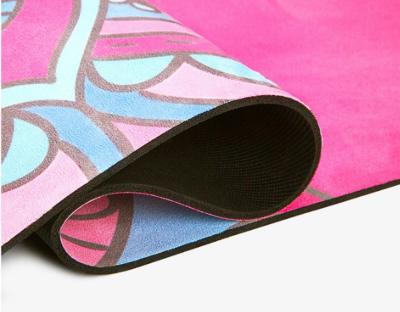 China Colorful Non-slip High Quality Suede Natural Rubber Yoga Mat for sale