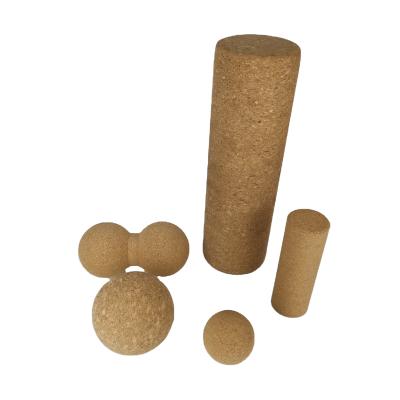 China Comfortable Natural Cork Massage Roller Peanut High Density Ball For Therapy Massage for sale