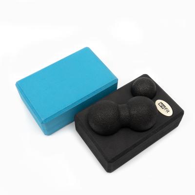 China yoga & Pilate Factory Supply Black Color Foam Eva Yoga Block And Epp Massage Ball Set for sale