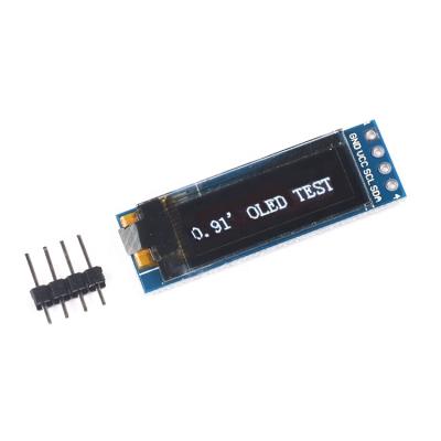 China New and Original 0.91 Inch IIC I2C Serial OLED Interface LCD Display Module Blue White 128x32 For IMAGE 3.3V~5V LCD Screen SSD1306 0 .91 for sale