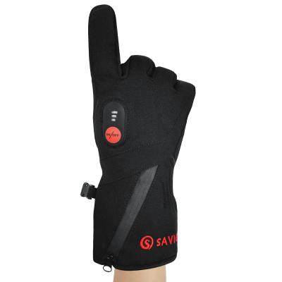 China Men Snow Heated Glove Full Finger Rechargeable Battery Heated Ski Glove for sale