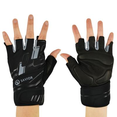 China Short Fitness Gloves Custom Power Stretch Back Heavy Duty Gym Weightlifting Gloves Gym Fitness Exercise for sale