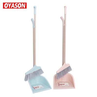 China Same Cheap Home Floor Cleaning Tools Long Handle Plastic Broom And Dustpan Set for sale