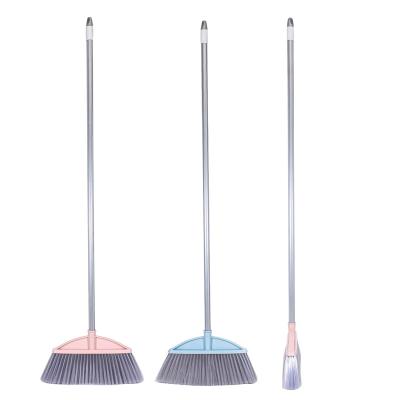 China Home Home Floor Cleaning Plastic Soft Broom 127.5cm Long Stainless Steel Handle for sale