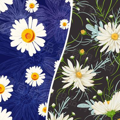 China Wholesale Plain 100% Polyester Daisy Pattern Element Printing Tear-resistant Fabrics (8 Patterns) Used For Garment, Bag, ect for sale