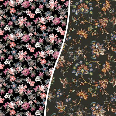 China Wholesale woven simple style Tear-resistant many flower patterns floral printed fabrics (9 patterns) for apparel, bag, dress, ect for sale