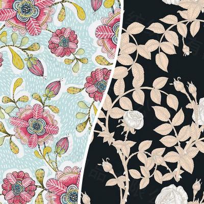 China Wholesale woven simple style flower element floral printed fabrics Tear-resistant (13 patterns) use for apparel, bag, ect for sale