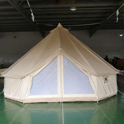 China Luxury Eco-friendly Outdoor Waterproof Canvas Teepee Bell Tent 4M Cotton Canvas Bell Tent for sale