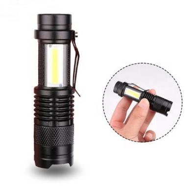 China Mini Aluminum Convenient COB LED Rechargeable Flashlight for sale