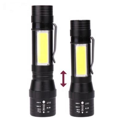 China Mini Aluminum Convenient COB LED Flashlight Rechargeable Hand Lamp for sale