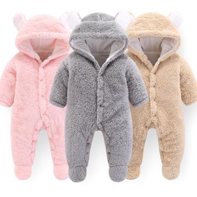 China Wholesale Polyester Fiber Padded Hooded Newborn Infant Baby Overalls Crawling Suit Clothes for sale