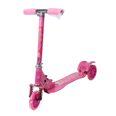 China Kid 3 wheels kick scooter perfect for kids and feature LED light up wheels, foldable design, adjustable handles for sale