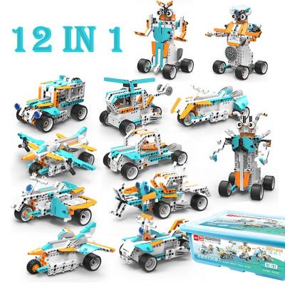 China Educational Toy Stemedu 330PCS 12 in 1 BC-104 Science and Education APP Controlled Programmable Robot RC Car Building Bricks Toys For Child for sale