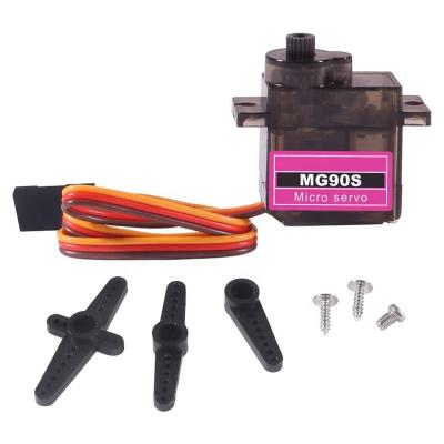 China 1/18 Scale RC Toy Stemedu 90 Degree Micro Servo MG90S Full Metal Gear Servo 9G Micro Toy Servo Motor For RC Helicopter Airplane for sale