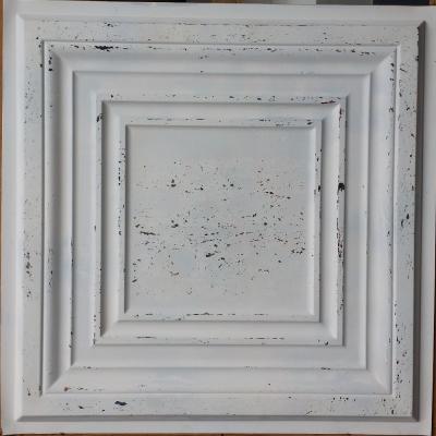 China Artistic Ceilings Ceiling Tile 2x2 Faux Tin Painted Old White Wall Panels PL05 for sale