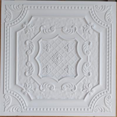 China Artistic Faux Ceilings Tin Ceiling Tile Painting Plain White Color Ceiling Panels PL04 for sale