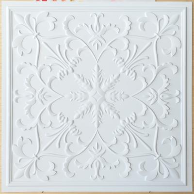 China Artistic Ceilings Tile Faux Tin Finishes Embossed Color White Matte Wall Panels PL70 for sale