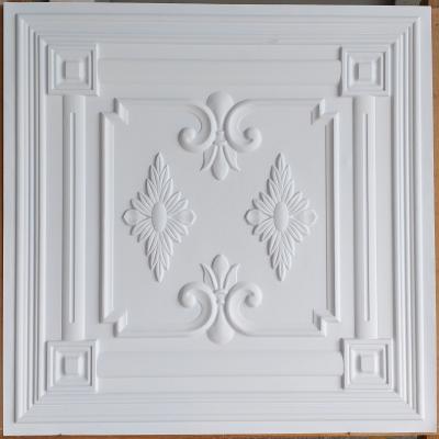 China Artistic Ceilings Ceiling Tile Faux Tin Finishes Embossed White Matte Color PL63 for sale