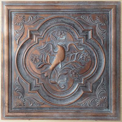 China Artistic ceilings tin ceiling tiles weathering copper color nightclub wall panel PL39 for sale