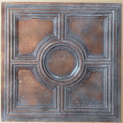 China Artistic ceilings tin ceiling tiles weathering copper color nightclub wall panel PL37 for sale