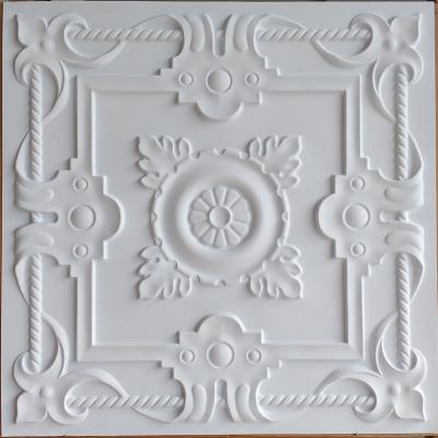 China Ceilings Artistic Ceiling Tile Faux Tin Finishes Embossed White Matte Color PL29 for sale