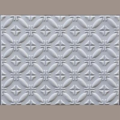 China PLB38 Artistic Faux Ceilings 3D Tin Embossed Cafe Bar Decor White Matte Wall Panels for sale