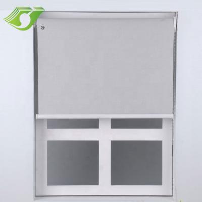 China Blackout Blackout Plain Motorized Cover Roller Blinds Fully Sealed With Side Channel Motorized Roller Blinds for sale