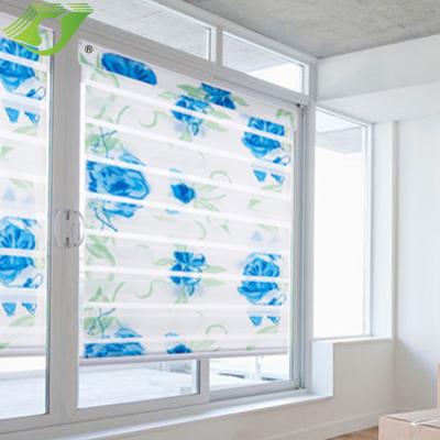 China Manual Blackout Window Shade Zebra Blinds/Semi Blackout Bedroom Fabrics Hospital Blinds for sale