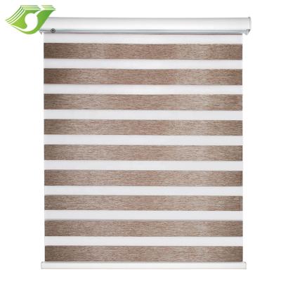 China Blackout China Made Custom Double Layer Zebra Roller Blinds Fabric Components Pure Shades Blinds Wholesale for sale