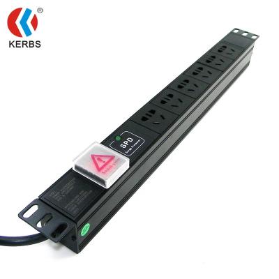 China 19'' IP20 Multi-Outlets Surge Protective Power Extension Socket PDU Power Strip for sale