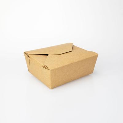 China Custom Logo Disposable Brown Kraft Fast Disposable Custom Food Take Away Packing Box for sale