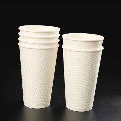 China Recyclable Custom Disposable Ripple Wall Coffee Corrugated Paper Cup With Lid for sale