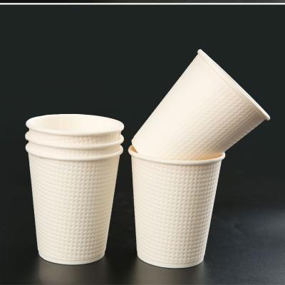 China Recyclable Eco-Friendly Disposable Takeaway Paper Coffee Packing Cup For Ripple Hot Wall Coffee Thicker Insulation With Lid for sale