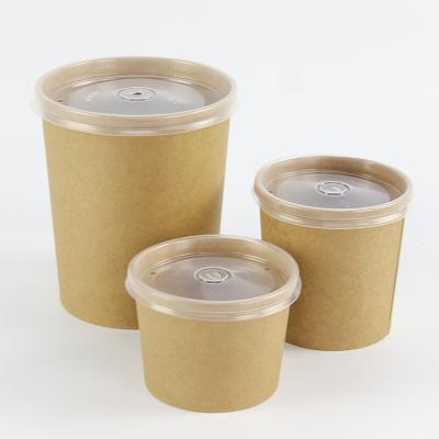 China Disposable 16oz 32oz Togo Soup Containers Disposable Paper Biodegradable With Lid for sale