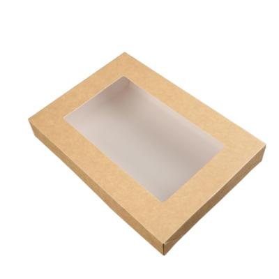 China Modern Old Fashioned Custom Recyclable Kraft Paper Packaging Take Away Box With Paper Compartment Cover for sale