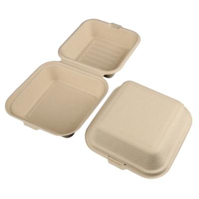 China Hot Selling Biodegradable Disposable Oil-Proofing Water/Sugarcane Pulp Packaging Box For Caterer for sale