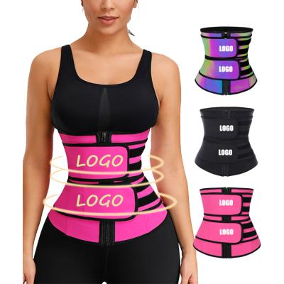 China Wholesale New Double Belt Antibacterial Slimming Trainer Custom Belt Private Label Plus Size Wrap Belly Compression Waist Trainer Waist Trainer for sale