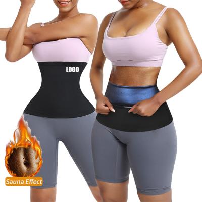 China HEXIN Logo Antibacterial Custom Tummy Control Women Waist Wrap Sauna Waist Trainer Belt Sweat Shaper Fat Burning for sale