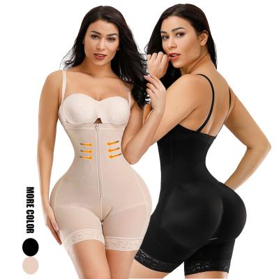 China Best Breathable Tummy Control High Waist Slimming Trainers Butt Lifter Panty Adjustable Strap Body Shaper Crotch Zipper Ladies Sexy Corset for sale