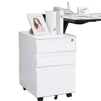 China Wholesale Modern Style Filing Cabinet 3 Drawer With Wheels Flat Pack Mobile Office Furniture Pedestal Cabinet for sale